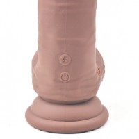 Dildo Realistic Vibrating and Rotating Silicone 10 Functions Rechargeable BROWN